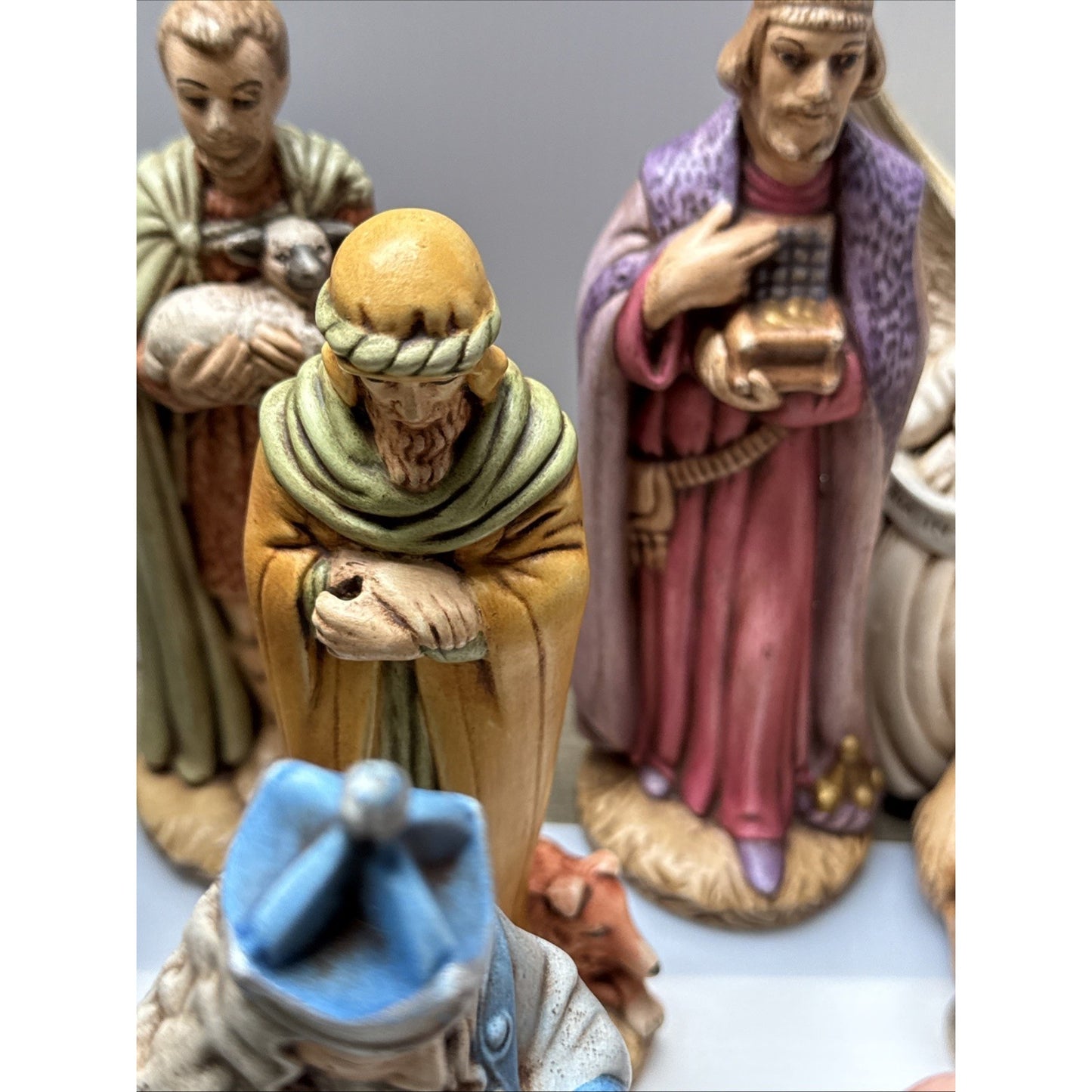 Vintage Lot of 19 Holland Mold Ceramic Nativity Set Painted As Is