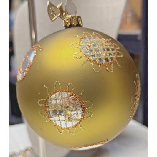 William Sullivan Collection WC Poland Mercury Glass Green Ornament Abstract Gold