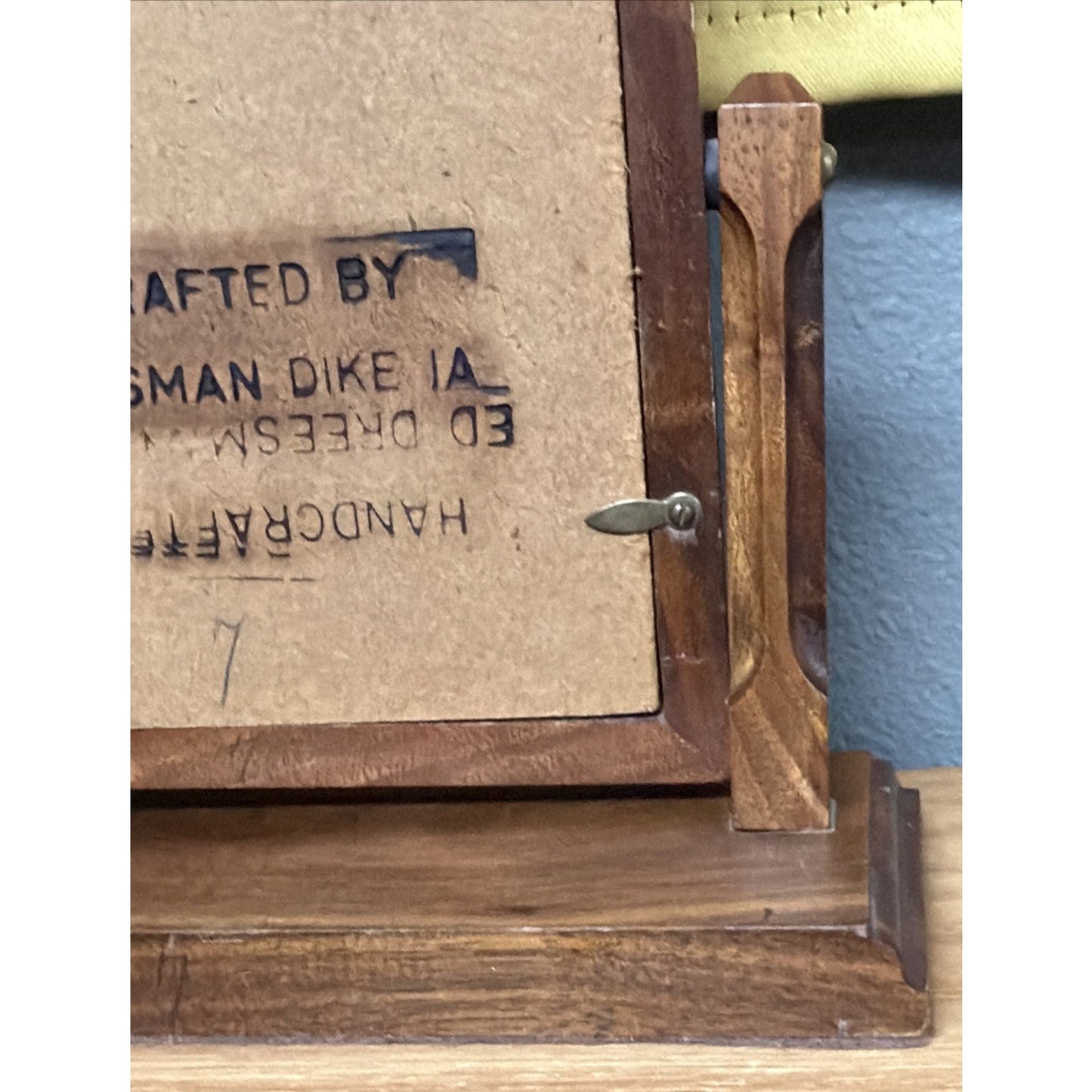 Art Deco Hand Made Dreesman Wood Tabletop Swivel Swing Tilt Picture Frame As Is