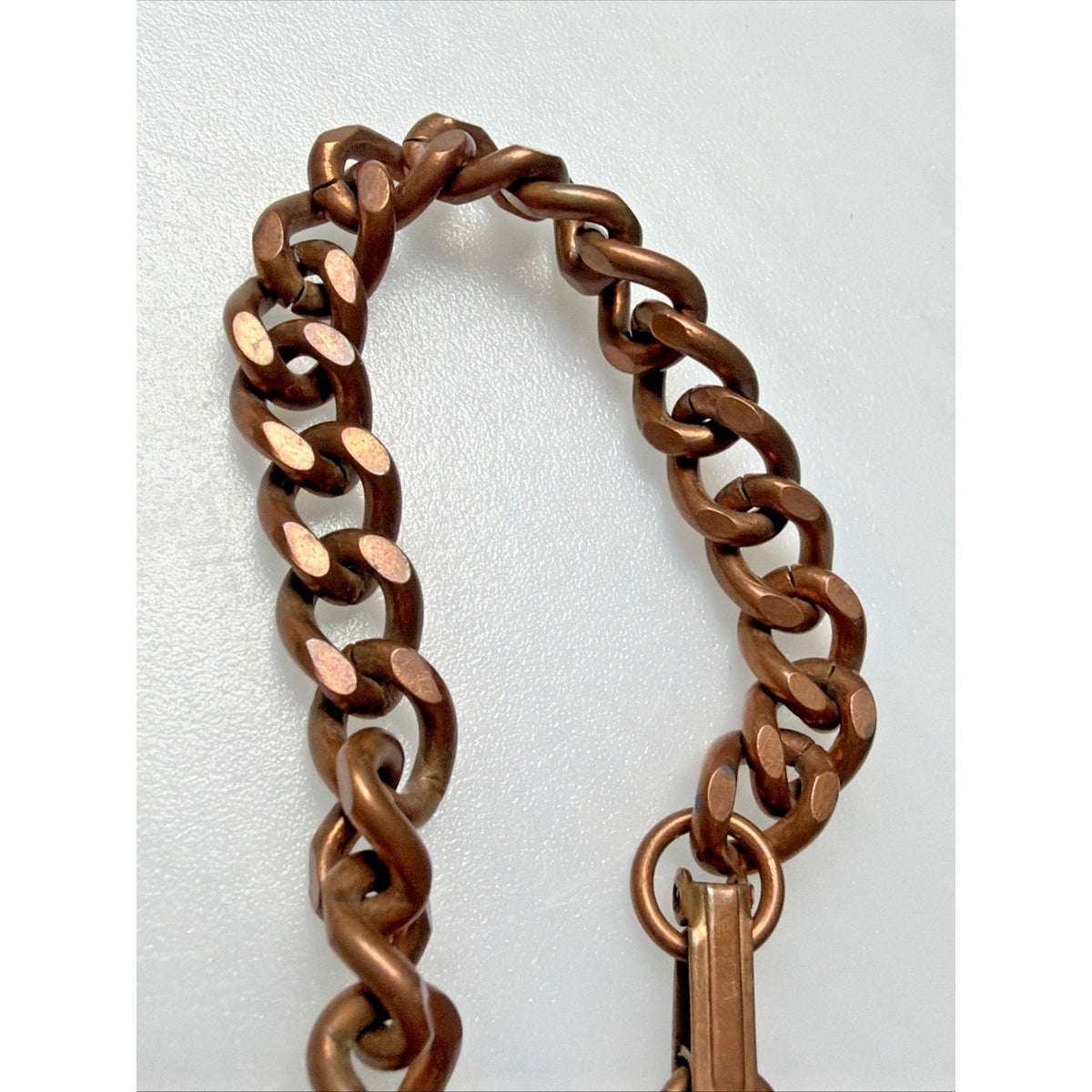Vintage Copper Flat Cuban Curb Link Chain Bracelet