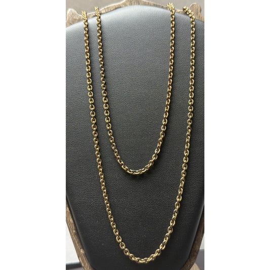 Victorian Edwardian Textured Links GF Chain Necklace As Is