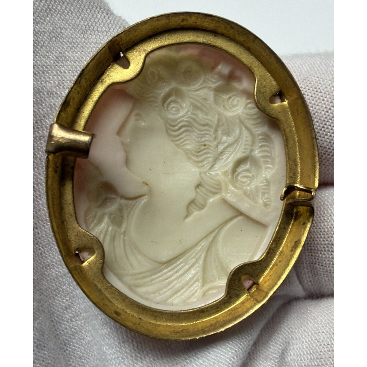Vintage Lot of Cameo Jewelry Pins Brooches Sarah Coventry Clip Earrings As Is