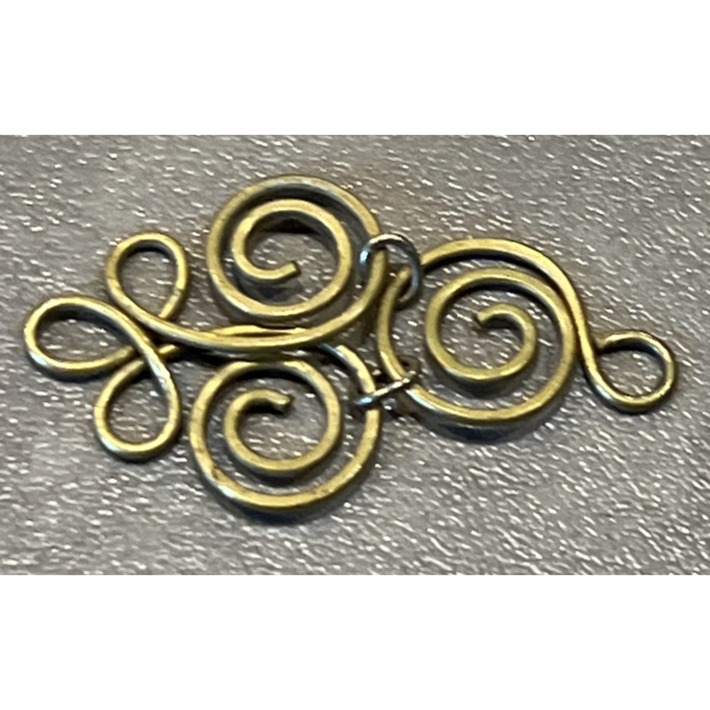 Vintage Celtic Budding Spiral Pendant Charm Gold Tone Brass