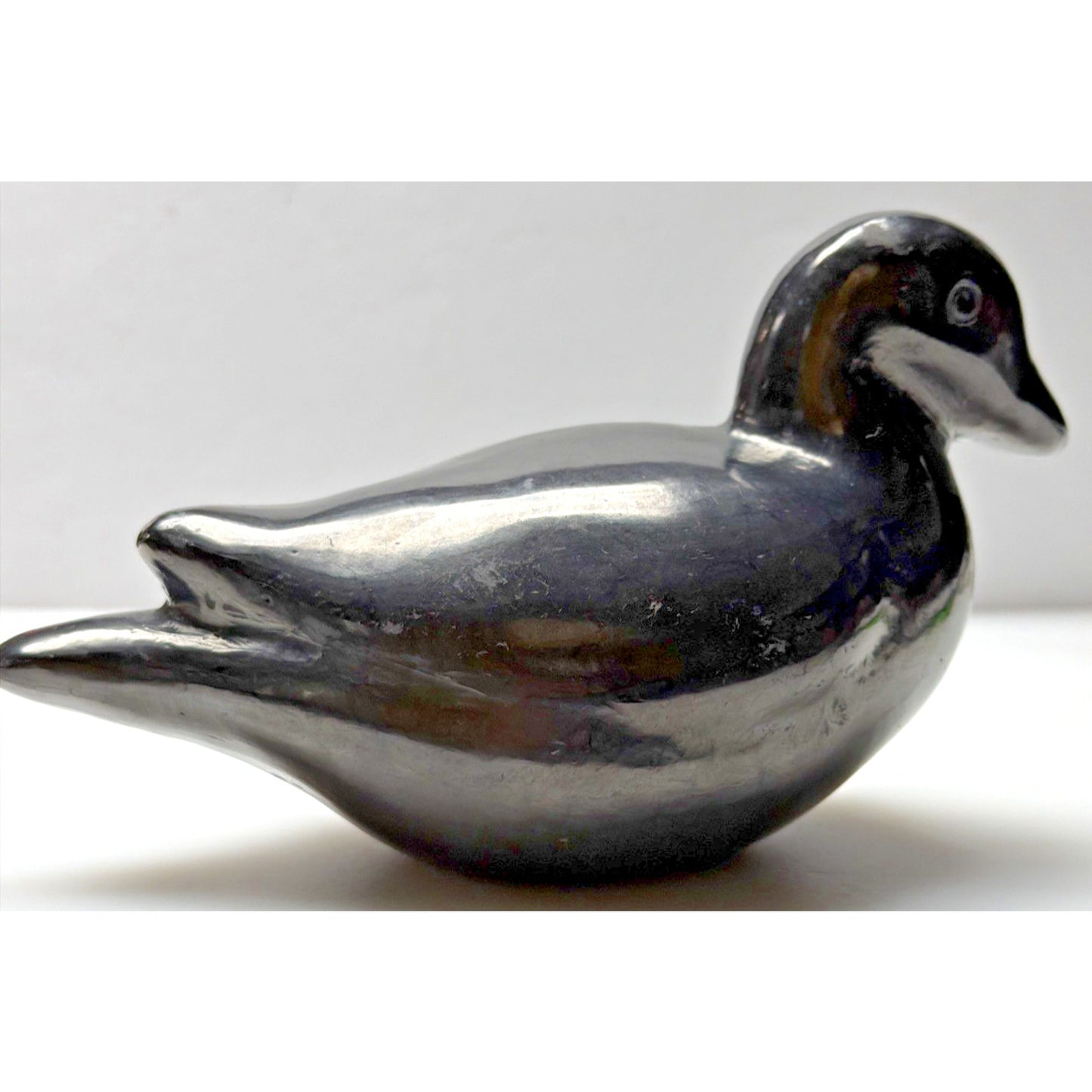 Vintage Oaxaca Barro Negro Mexican Black Clay Pottery Goose Duck Bird Sculpture